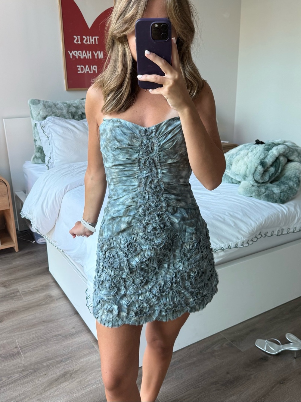 Vintage BCBGMaxAzria ruffled mini dress